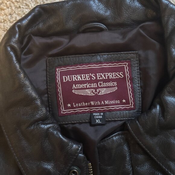 dark brown genuine leather bomber jacket - Picture 3 of 6